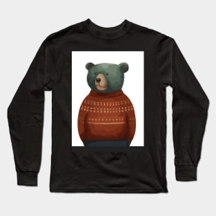 Bear in Winter Pullover Long Sleeve T-Shirt